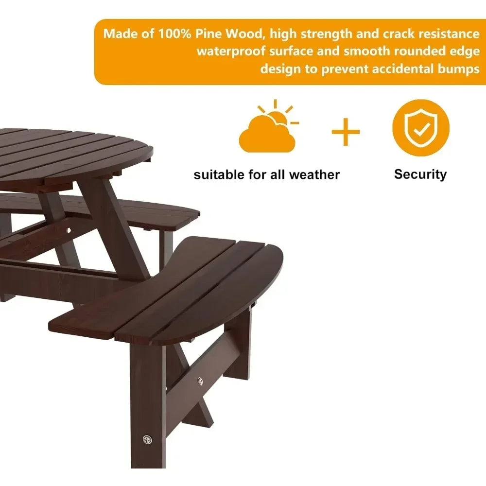 1720lb Capacity  Round Table With Umbrella Hold