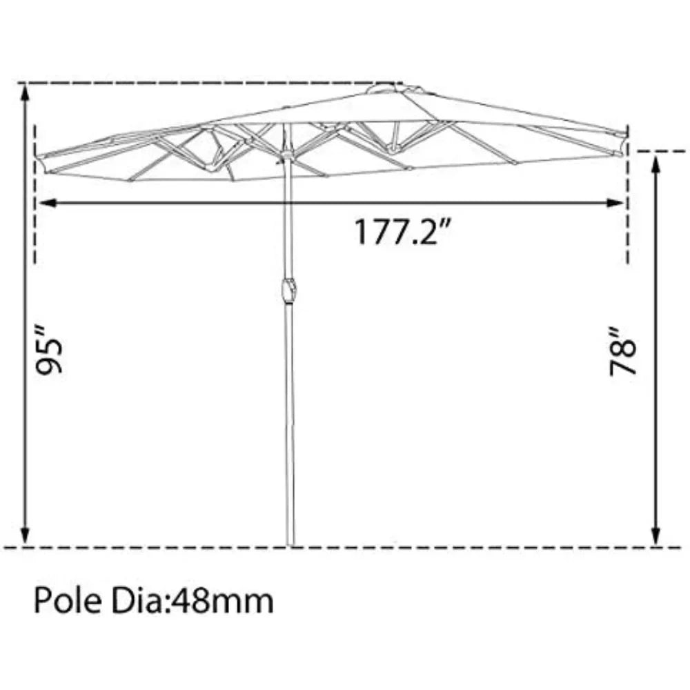 15 Ft Double Sided Umbrella Rectangular