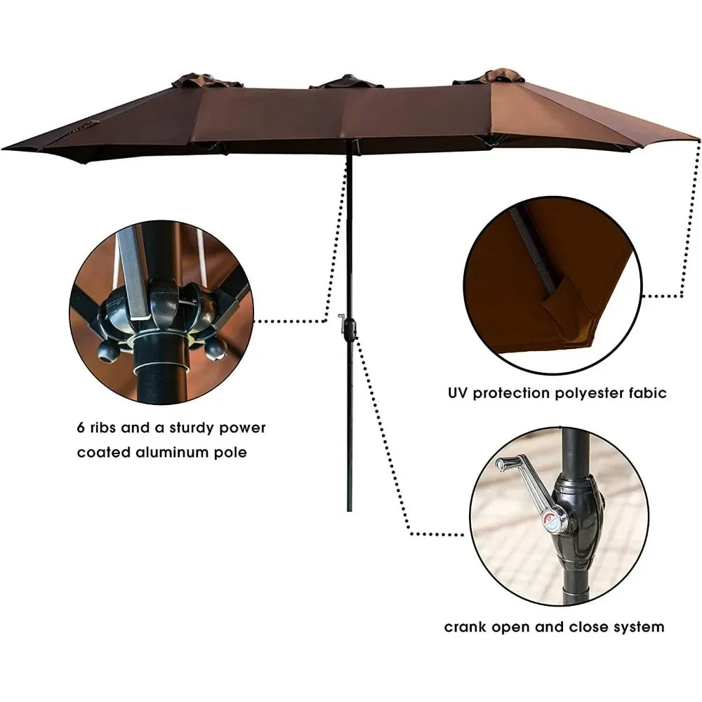 15 Ft Double Sided Umbrella Rectangular